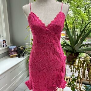 Angel Biba lace ruffle mini dress